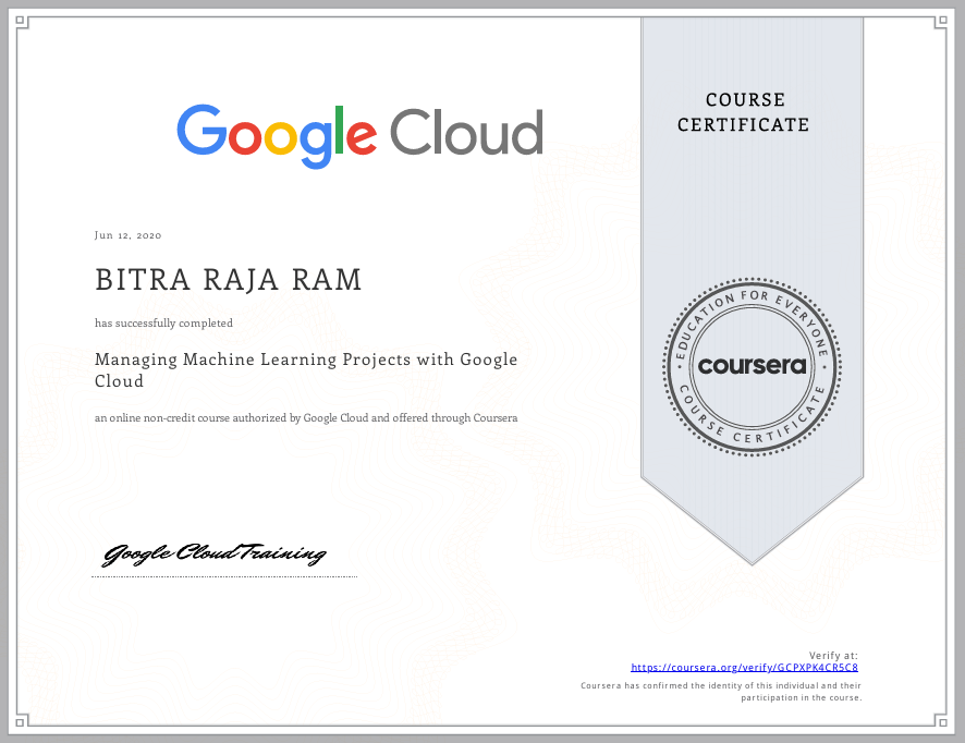 Managing ML Projects with Google Cloud
